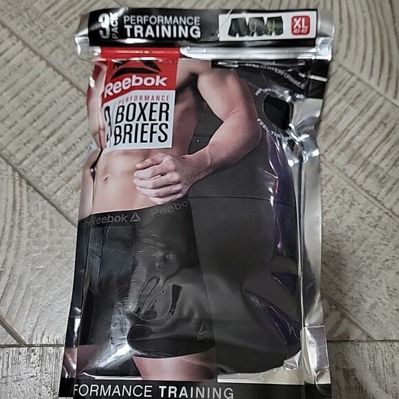 Reebok Black 3-Pack Performance Boxer Briefs - Picture 1 of 5